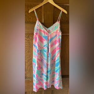 Stunning Lilly Pulitzer Clara Out To Sea Flowy Slip Dress. Size L. 🌸100% Silk.